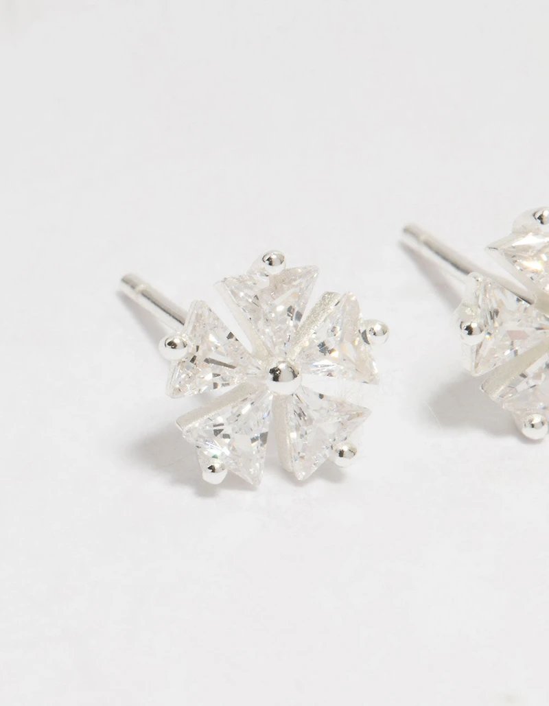 Boucles d’oreilles cubiques en zircone en argent sterling