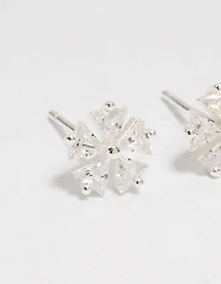 Boucles d’oreilles cubiques en zircone en argent sterling