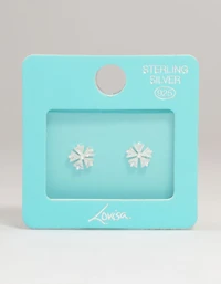 Boucles d’oreilles cubiques en zircone en argent sterling
