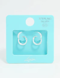 Sterling Silver Chubby Double Hoop Earrings