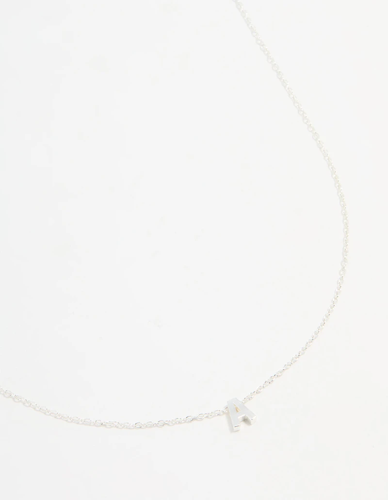 Sterling Silver Letter A Necklace