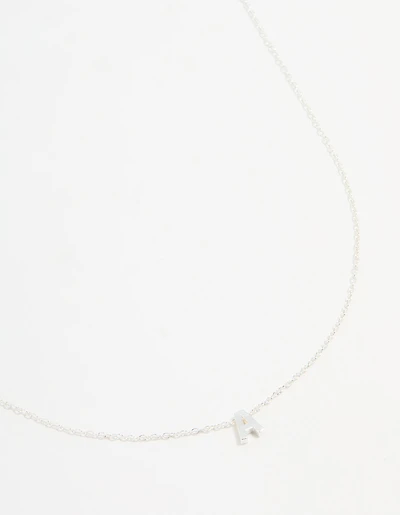 Sterling Silver Letter A Necklace