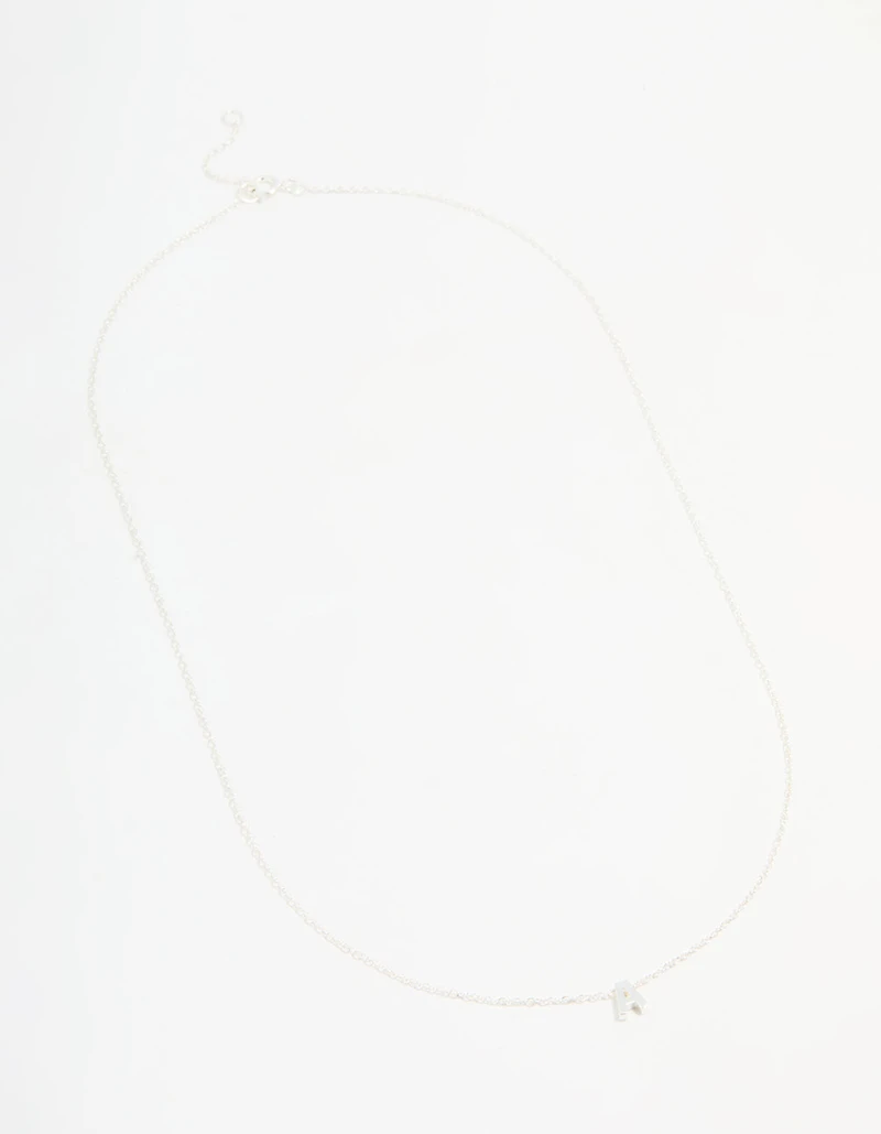 Sterling Silver Letter A Necklace
