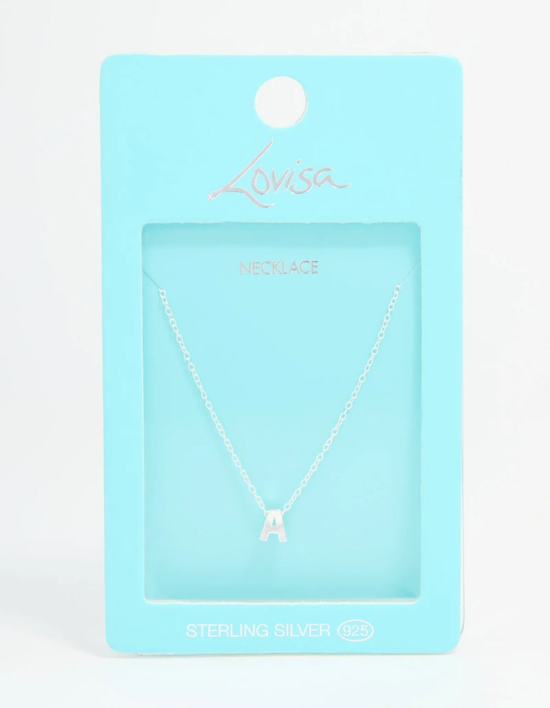 Collier lettre A en argent sterling