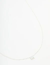 Sterling Silver Letter  M Necklace