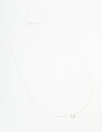 Sterling Silver Letter  M Necklace