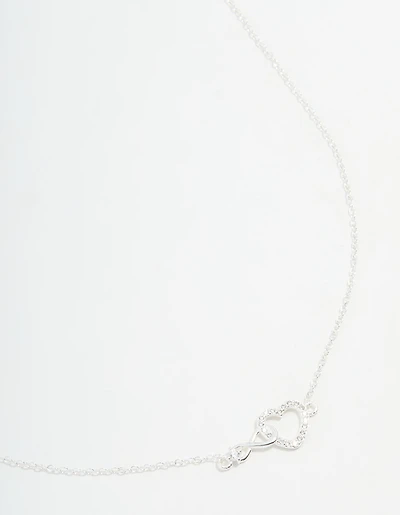 Sterling Silver Infinity & Heart Link Necklace