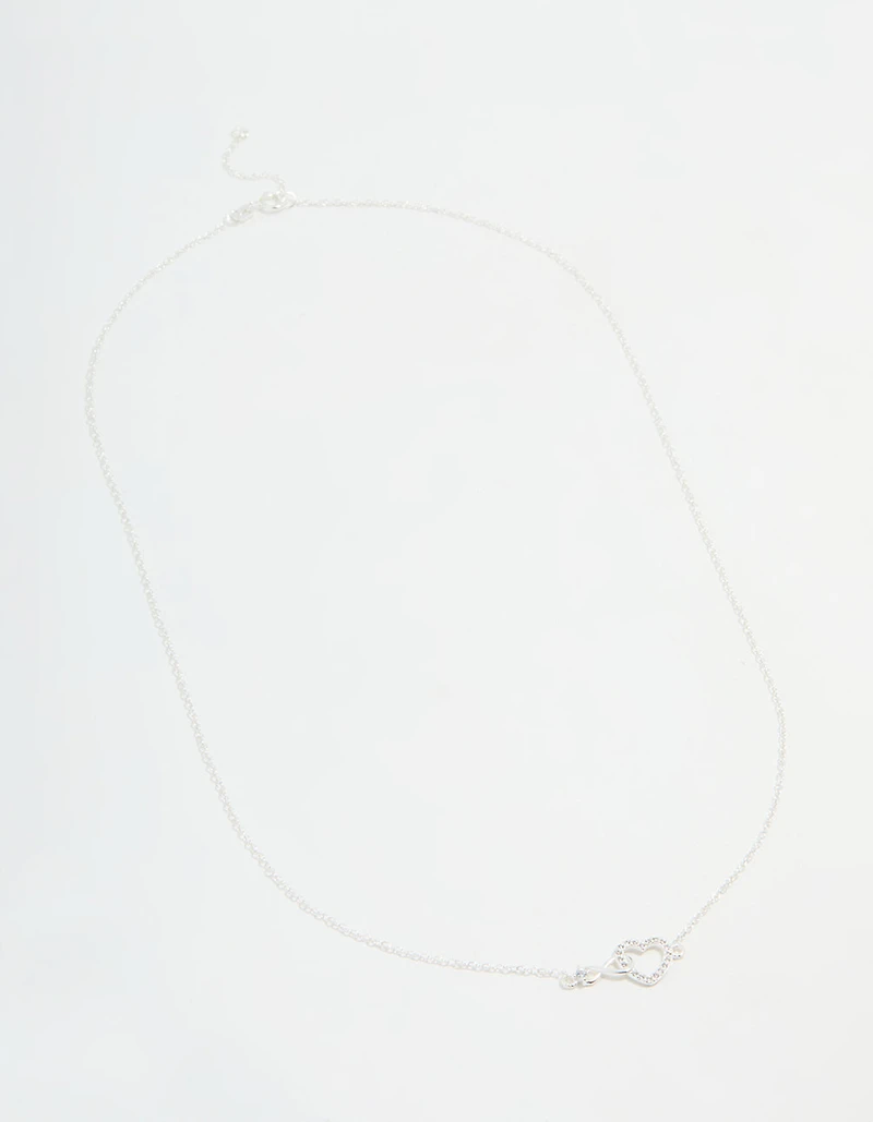 Sterling Silver Infinity & Heart Link Necklace