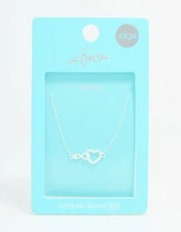 Sterling Silver Infinity & Heart Link Necklace