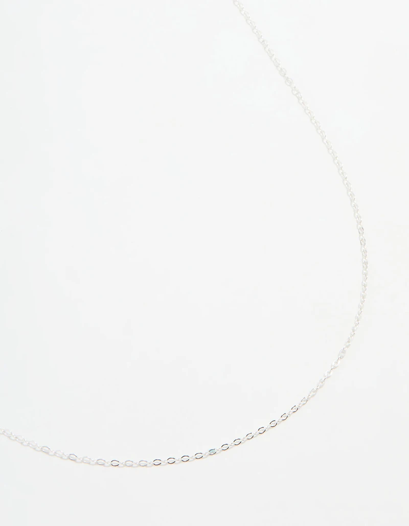 Sterling Silver Adjustable Plain Chain Necklace