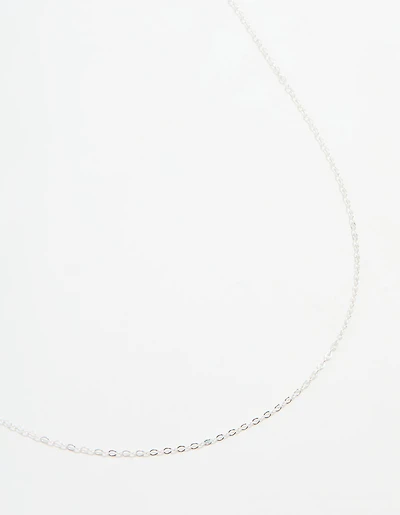 Sterling Silver Adjustable Plain Chain Necklace