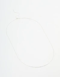 Sterling Silver Adjustable Plain Chain Necklace