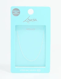 Sterling Silver Adjustable Plain Chain Necklace