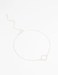 Sterling Silver Cubic Zirconia Flower Bracelet