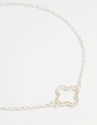 Sterling Silver Cubic Zirconia Flower Bracelet