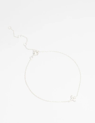 Sterling Silver Cubic Zirconia Micro Flower Bracelet