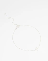 Sterling Silver Cubic Zirconia Micro Flower Bracelet