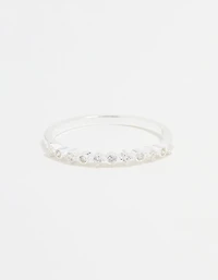 Sterling Silver Cubic Zirconia Circle Pave Ring