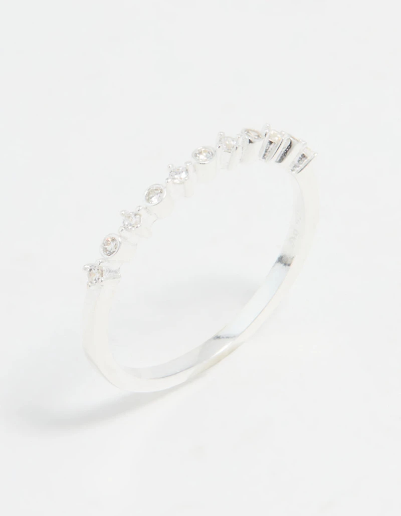 Anneau en pavé circulaire zircone cubique argent sterling