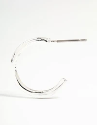 Silver Thin Twisted Hoop Earrings 2-Pack