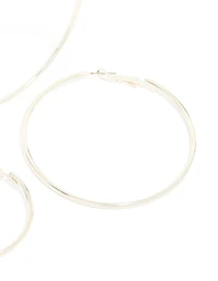 Silver Mixed Size Hoop Earrings 2-Pack