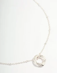 Silver Ball Chain O Ring Necklace