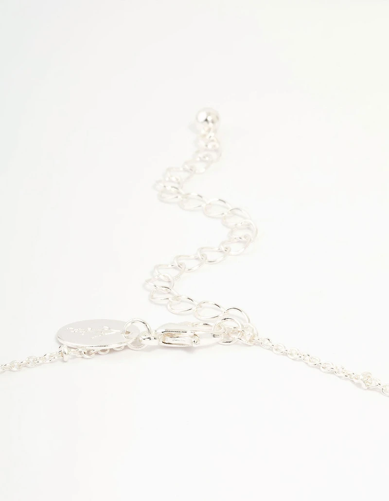 Silver Ball Chain O Ring Necklace