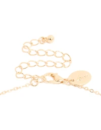Gold Diamante Heart Link Necklace