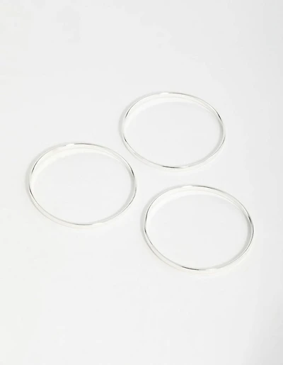 Silver Basic Bangles 3-Pack