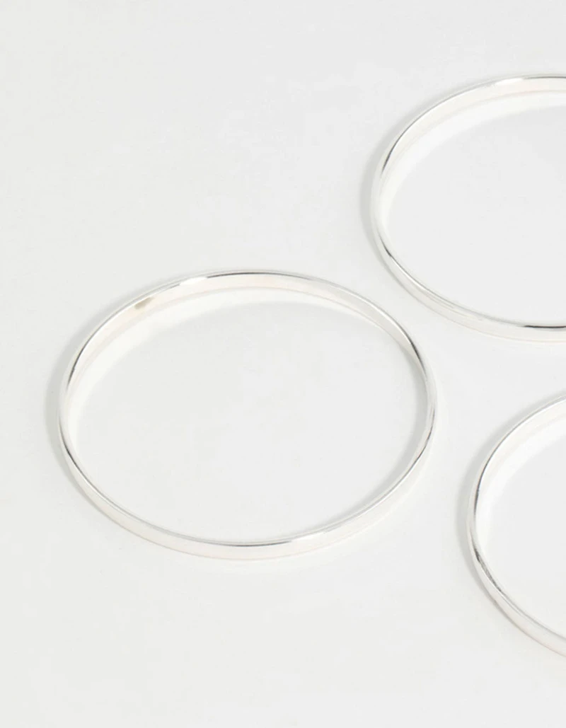 Silver Basic Bangles 3-Pack