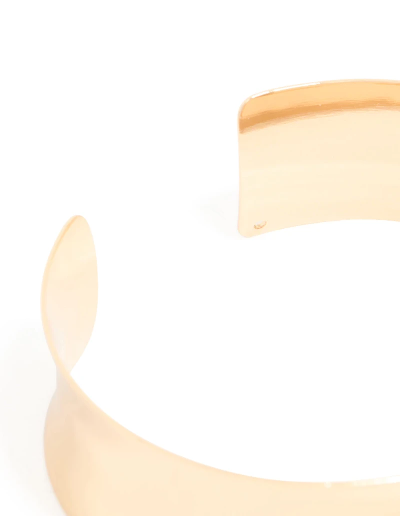 Gold Flat Wide Wrist Cuff
