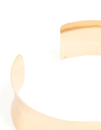Gold Flat Wide Wrist Cuff