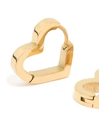 Gold Plated Surgical Steel Heart Hoop Earrings