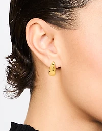 Boucles d’oreilles ovales ovales en acier chirurgical plaqués or