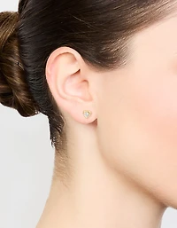 Boucles d’oreilles en acier chirurgical plaqué or en diamant en forme de cœur
