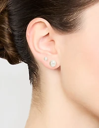 Boucles d’oreilles en perles en acier chirurgical plaqués or en paquet de 2