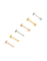 Mixed Mini Diamante Surgical Steel Flat Back Studs 6-Pack