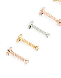 Mixed Mini Diamante Surgical Steel Flat Back Studs 6-Pack