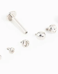 Surgical Steel Cubic Zirconia Flat Back Pack