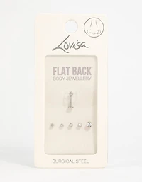 Surgical Steel Cubic Zirconia Flat Back Pack