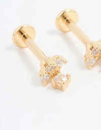 Gold Plated Surgical Steel Cubic Zirconia Flat Back Pack