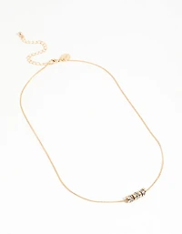 Mixed Metals Diamante Rondell Necklace