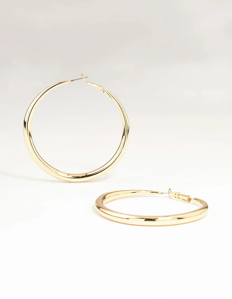 Gold Dome Hoop Earrings