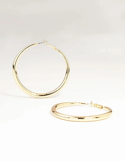 Gold Dome Hoop Earrings