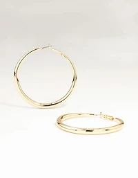 Gold Dome Hoop Earrings