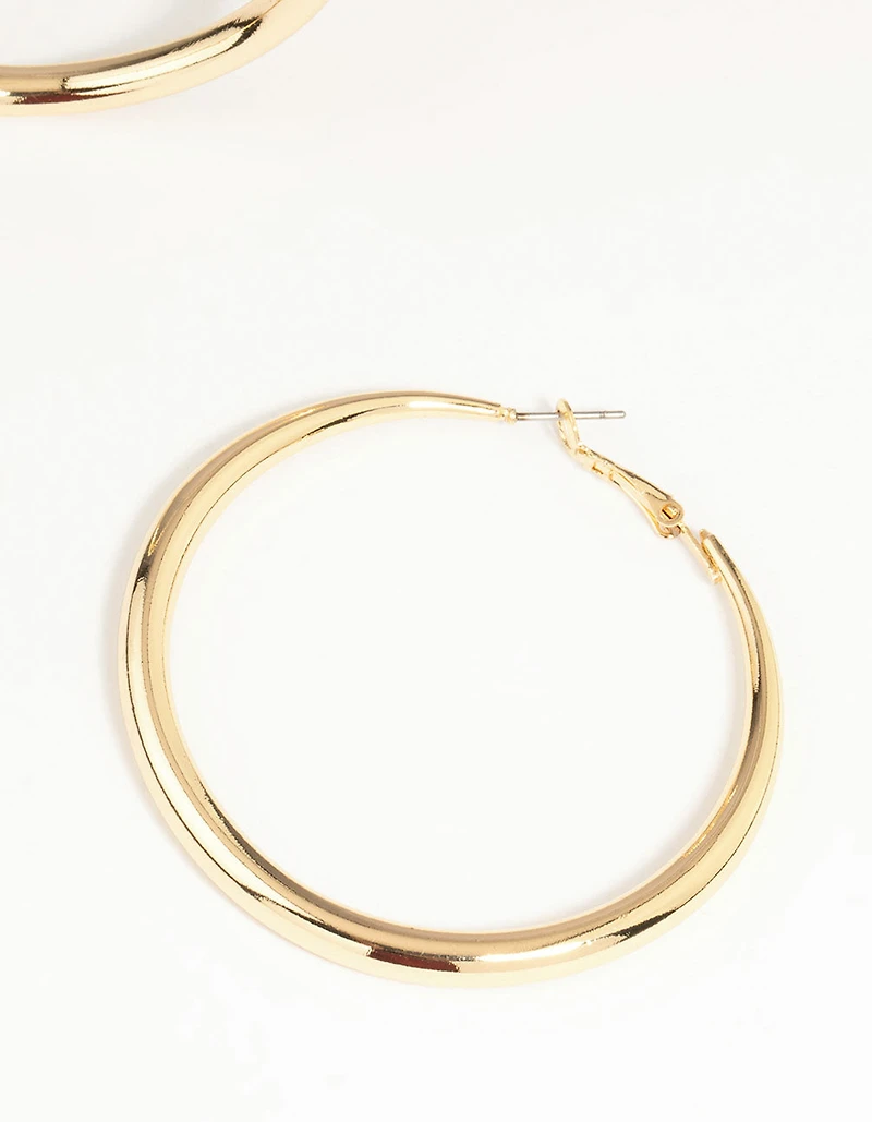 Gold Dome Hoop Earrings