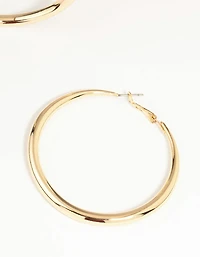 Gold Dome Hoop Earrings