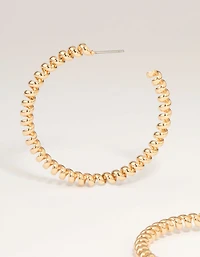 Gold Smooth & Twist Hoop Earrings 3-Pack
