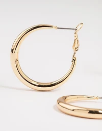Gold Smooth Huggie Hoop Earrings 3-Pack