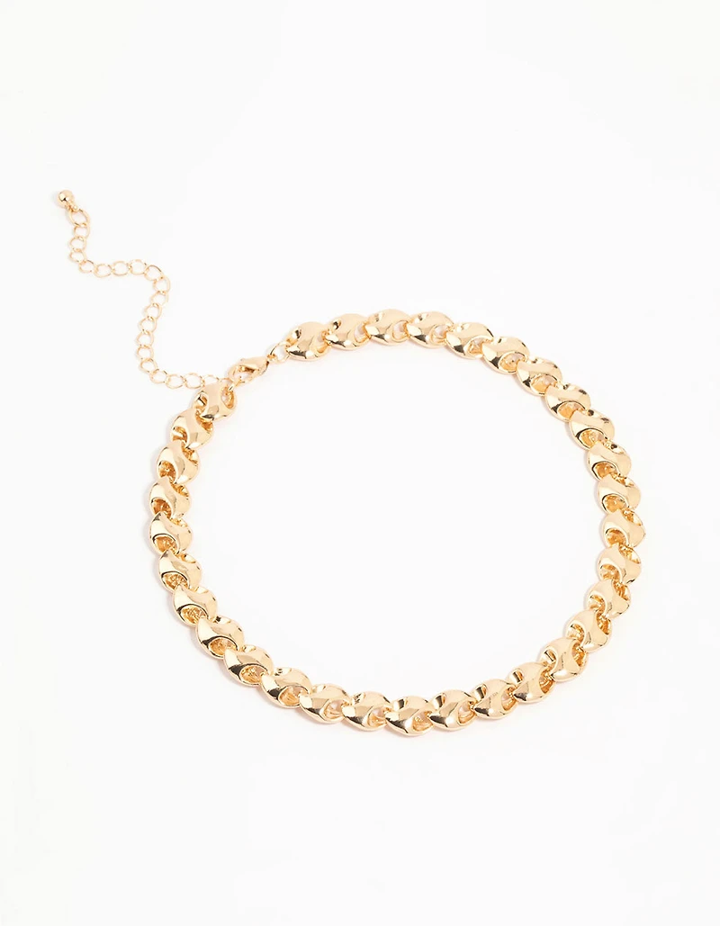 Collier ras-du-cou à chaîne en or